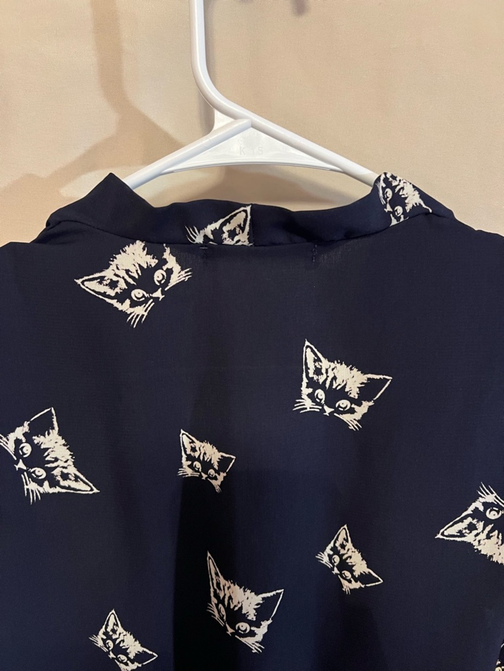 ModCloth Jessy B Cat Print Sleeveless Peplum Blouse size XL - Picture 8 of 10